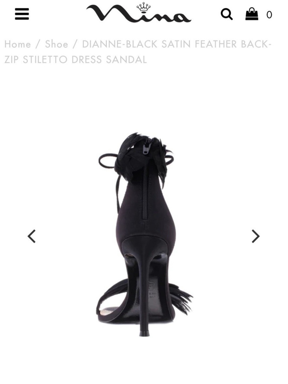 Nina Black Feather Ankle-Tie Heels - Picture 7 of 8
